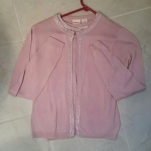 Pink silk sweater set